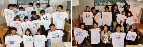 仲間たちで作った手描きTシャツたち