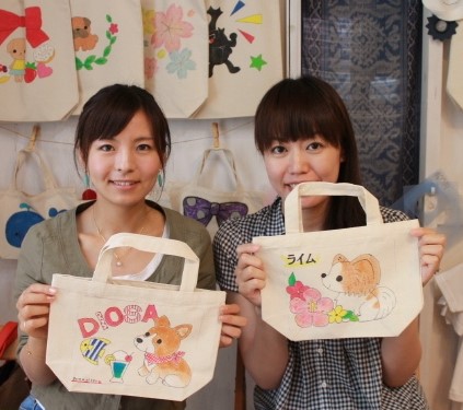 伊豆旅女子ふたりが作った手描きトートバッグSサイズ